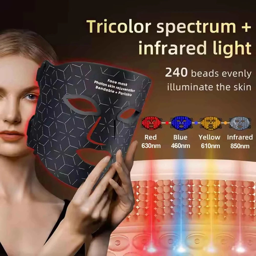 Maschera viso a luminoterapia LED