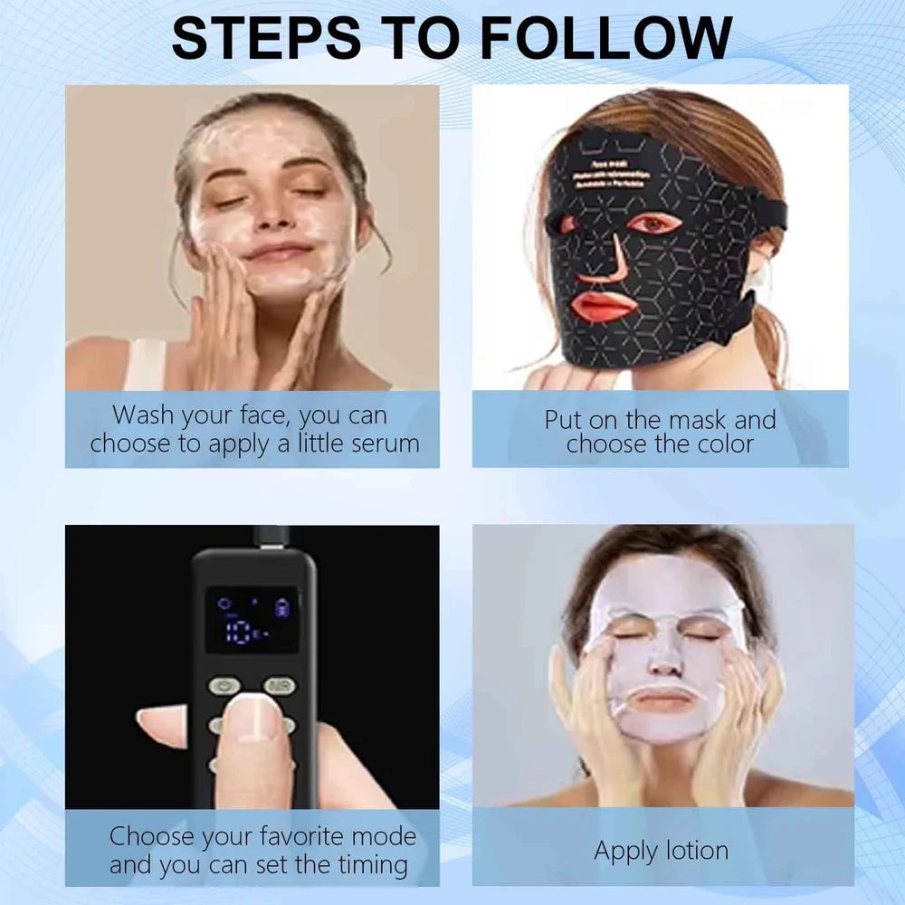 Maschera viso a luminoterapia LED