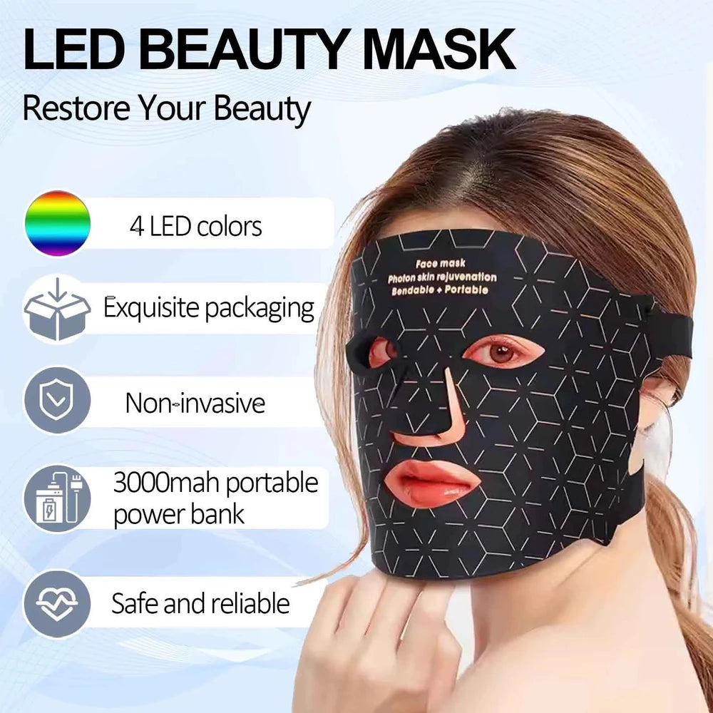 Maschera viso a luminoterapia LED