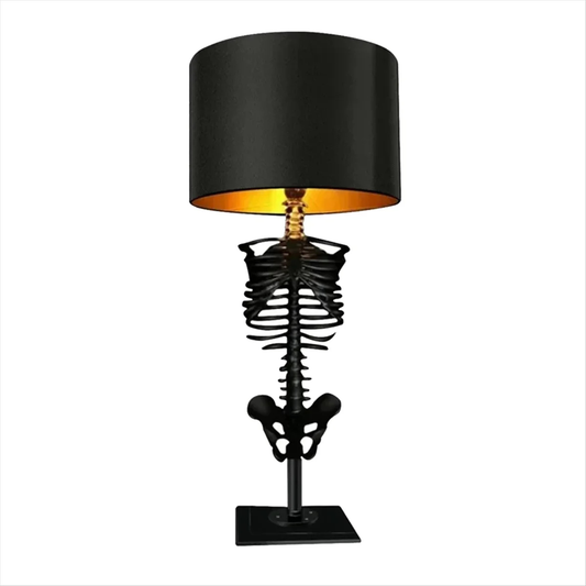 Lampe de table squelette à abat-jour noir
