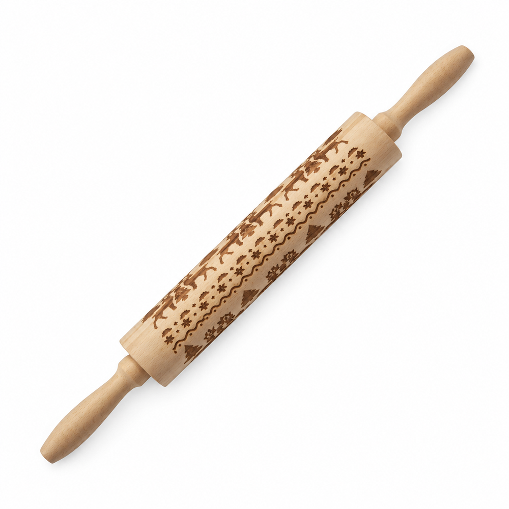Rouleau à pâtisserie gravé de Noël