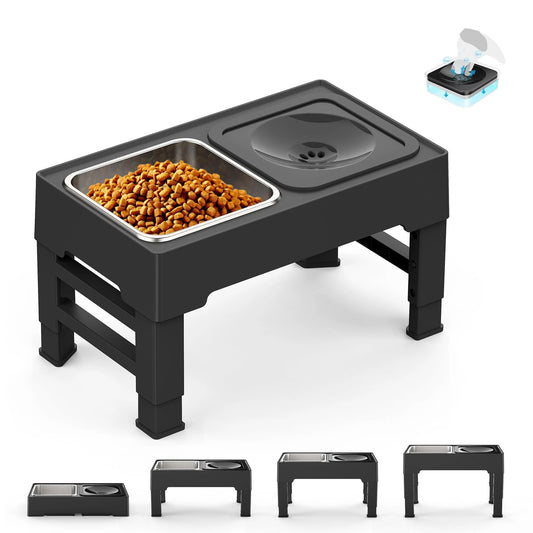 Comedero elevado anti-derrames para perro