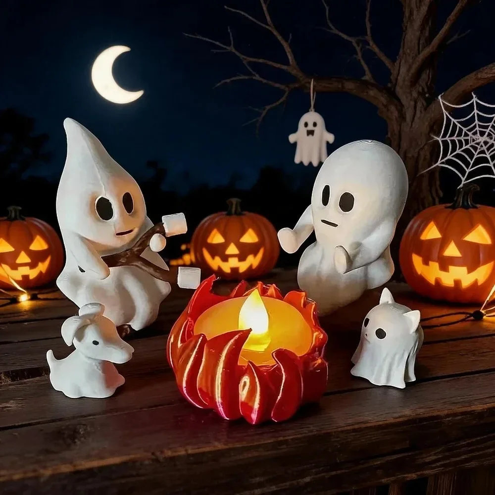 Décoration fantômes lumineuse d'Halloween