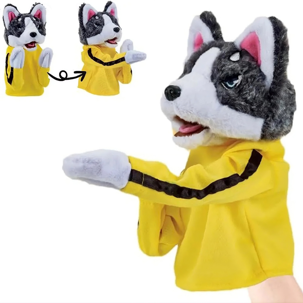 Boxende Husky-Handpuppe