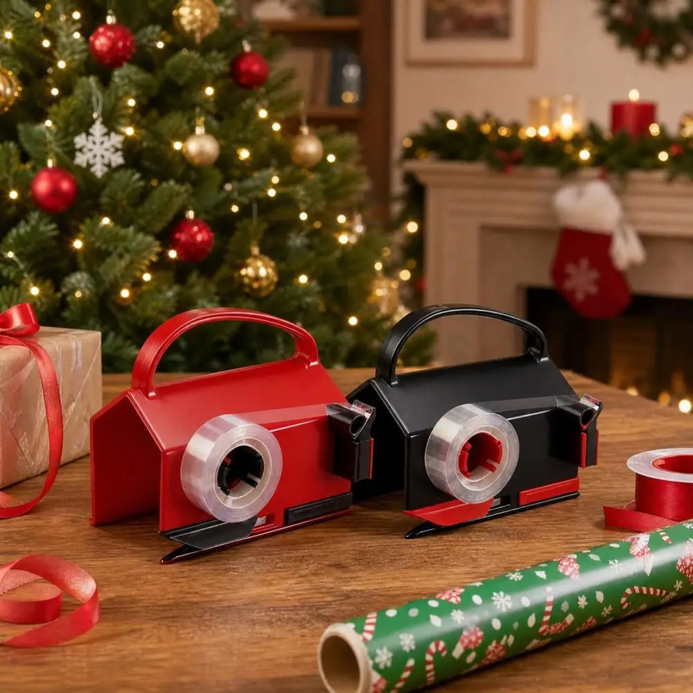 Taglierina per carta regalo con dispenser di nastro adesivo