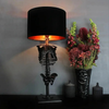 Lampe de table squelette à abat-jour noir