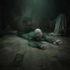 Animated crawling Halloween zombie