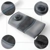 Graue wärmende Kniebandage flach, Stoff- und Gehäusedetails
