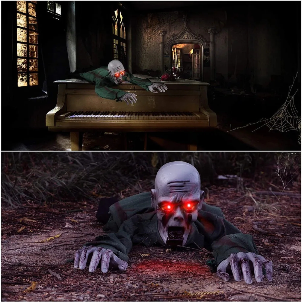 Animated crawling Halloween zombie