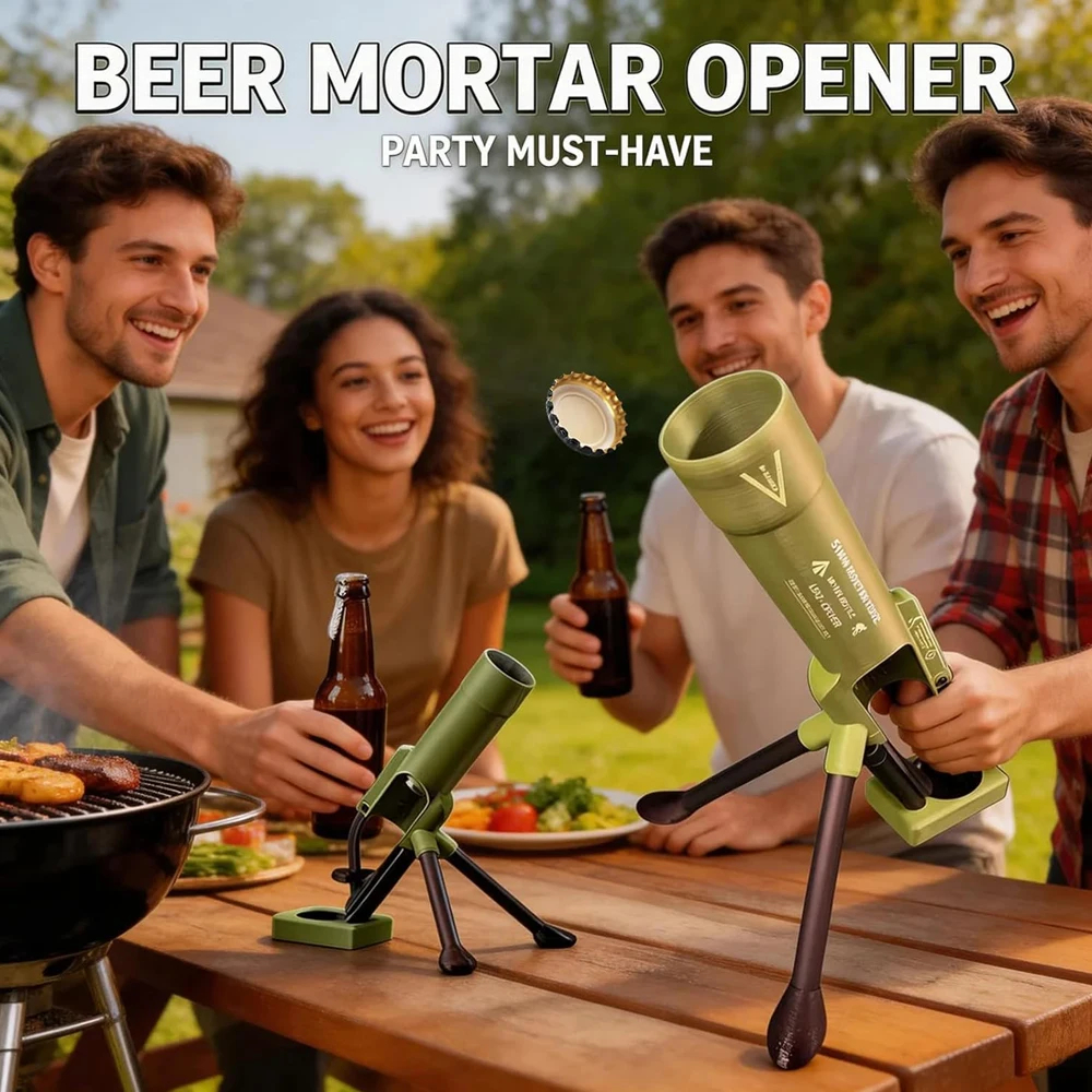 Mortar bottle opener surprise effect