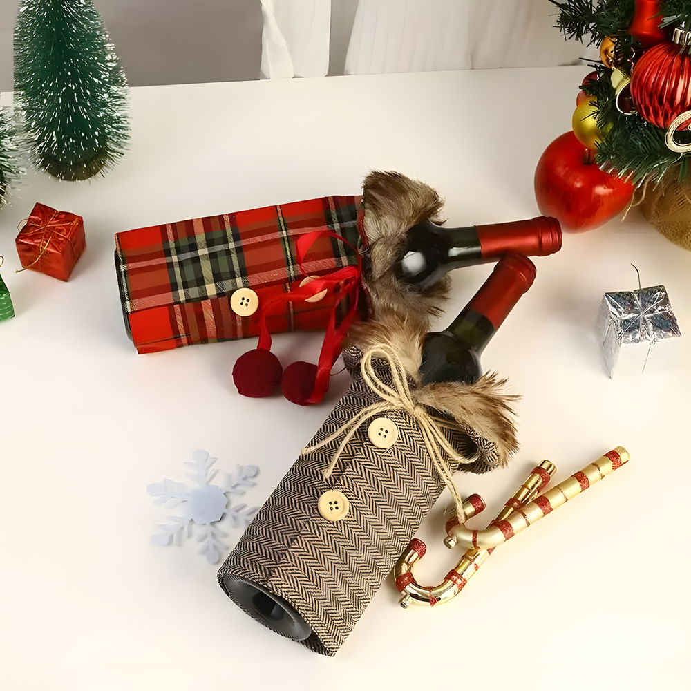 Habit de Noël pour bouteille de vin