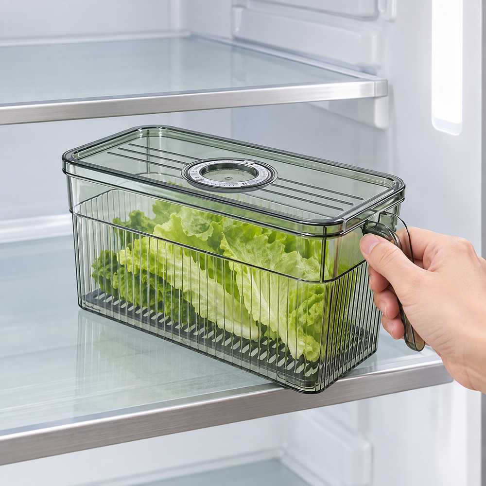 Kühlschrank-Aufbewahrungsbox mit Abtropfeinsatz