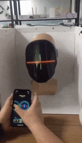 Máscara LED facial Halloween controlada por app