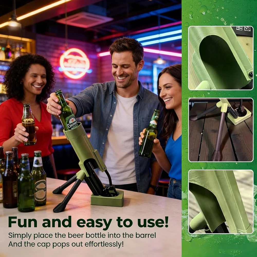 Mortar bottle opener surprise effect