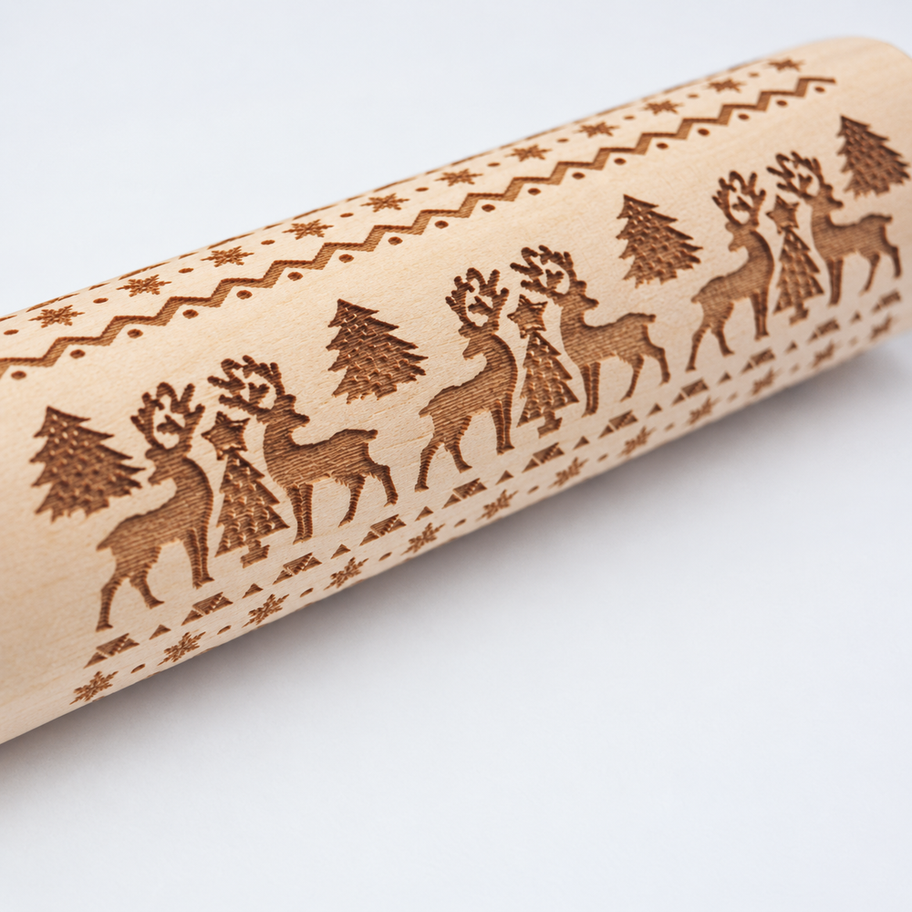Rouleau à pâtisserie gravé de Noël