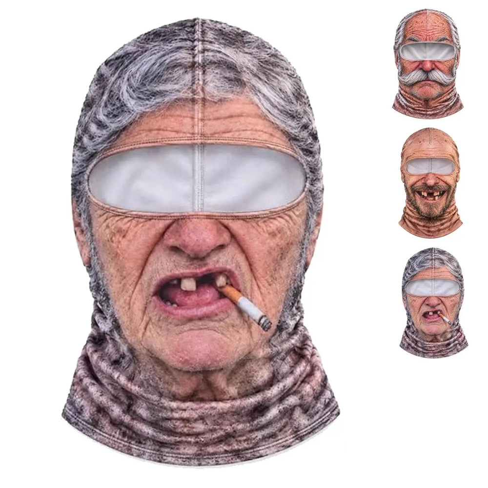 Passamontagna con volto da nonno