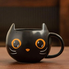 Mug chat noir aux yeux orange, sans couvercle
