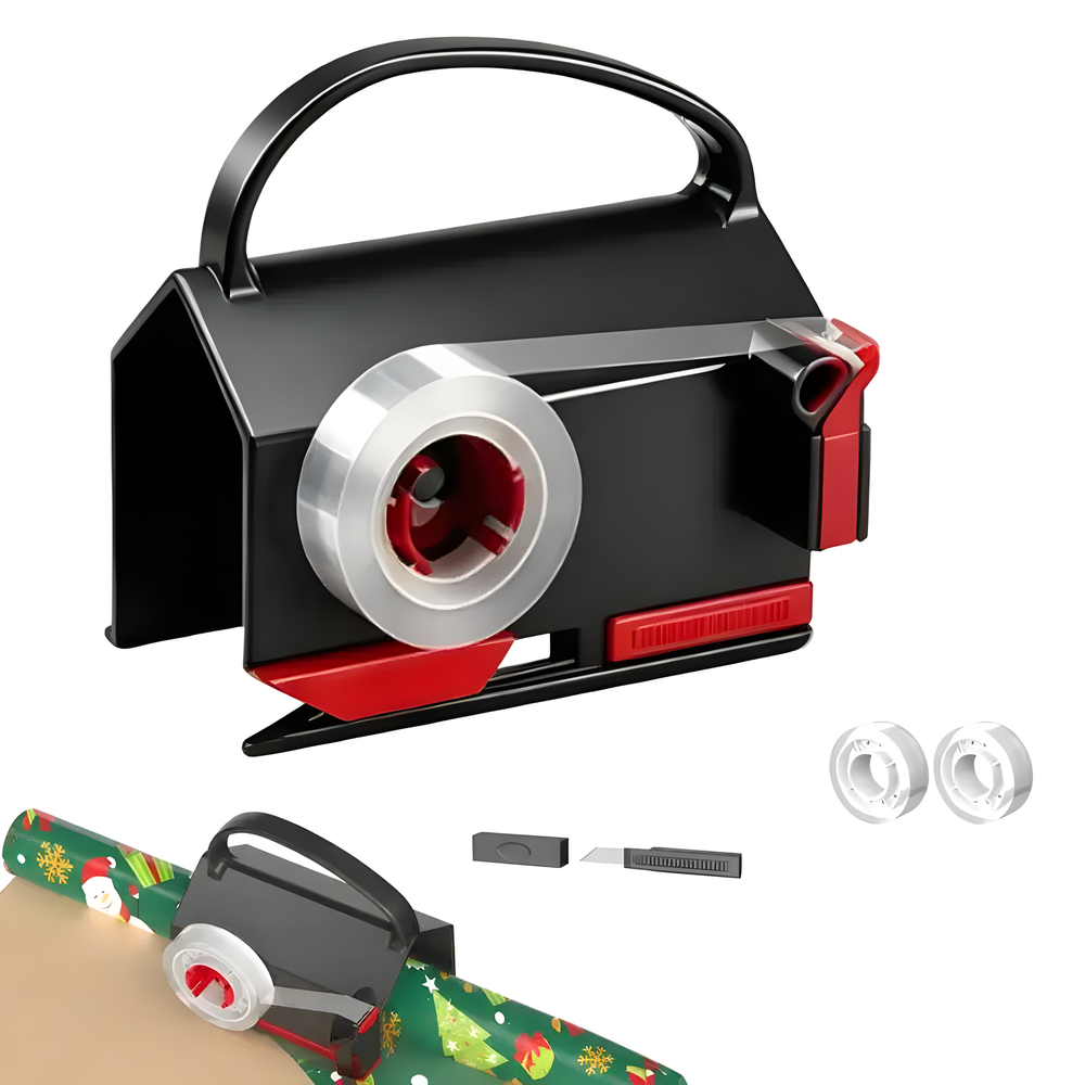 Taglierina per carta regalo con dispenser di nastro adesivo