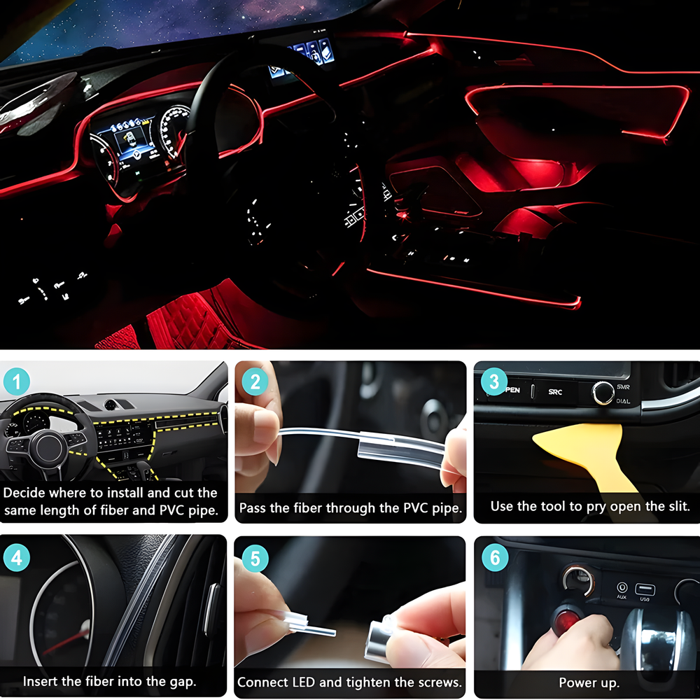 Auto-RGB-Lichtwellenleiter-Beleuchtungsset