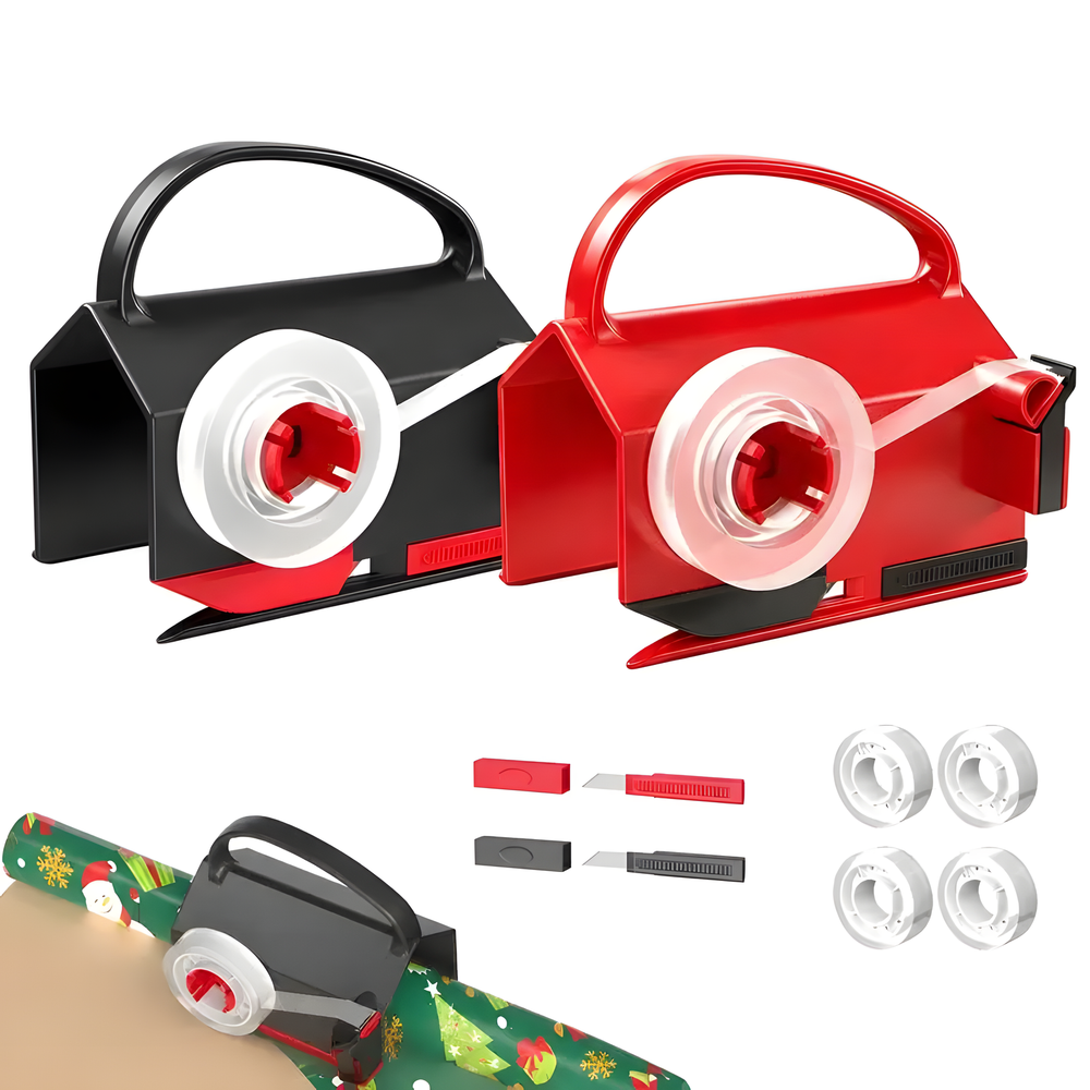 Taglierina per carta regalo con dispenser di nastro adesivo