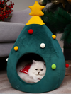 Cuccia per gatti in peluche a forma di albero di Natale