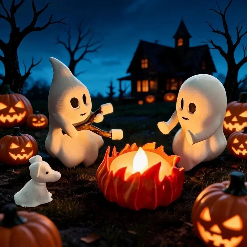 Décoration fantômes lumineuse d'Halloween