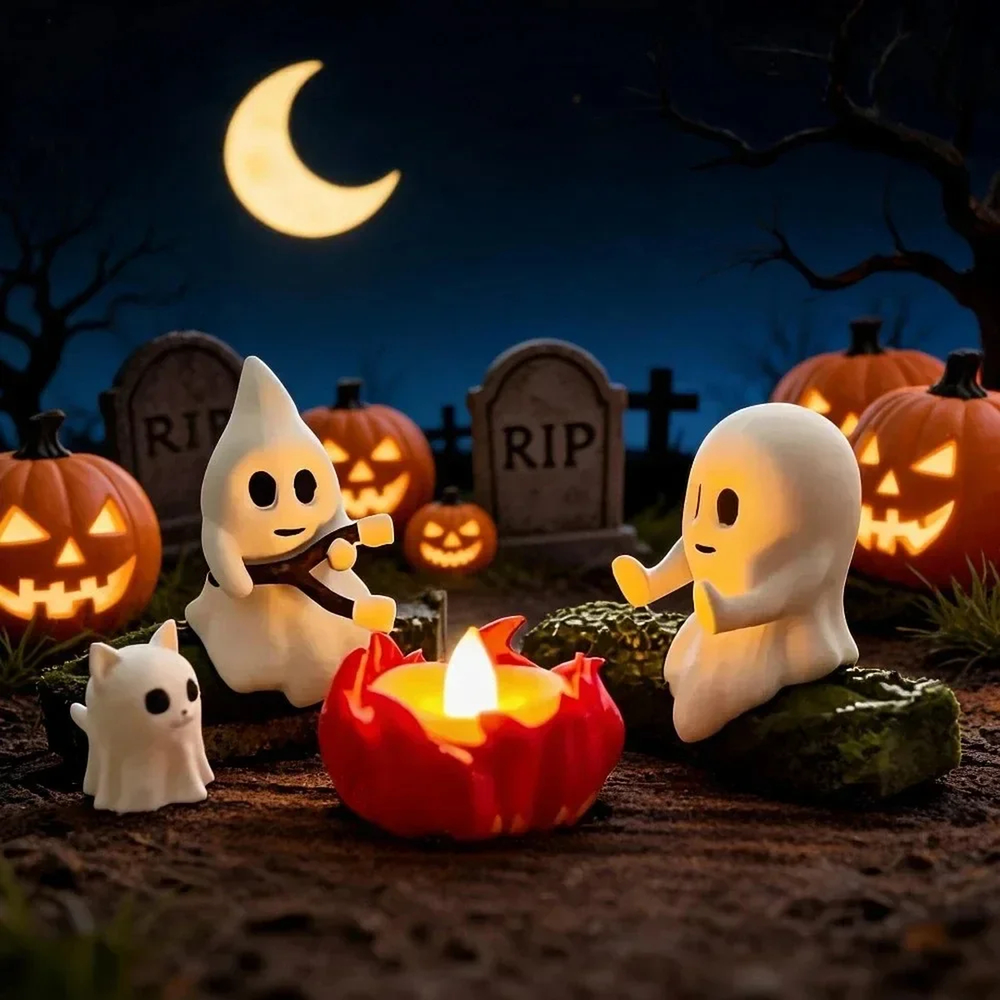 Décoration fantômes lumineuse d'Halloween