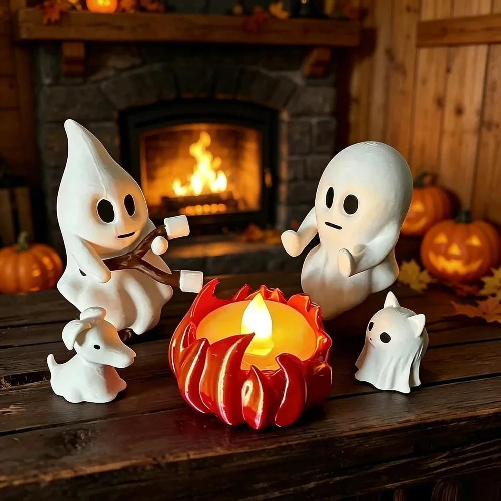 Décoration fantômes lumineuse d'Halloween