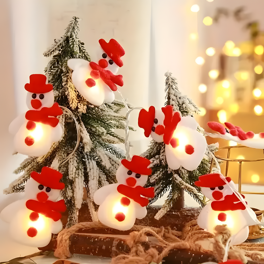 Weihnachtslichterkette Schneemänner oder Rentiere