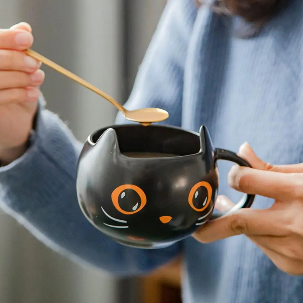 Mug chat d'Halloween avec couvercle
