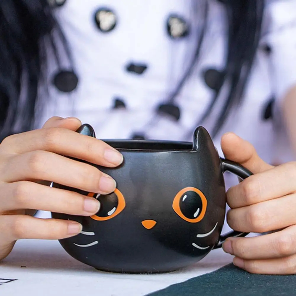 Mug chat d'Halloween avec couvercle